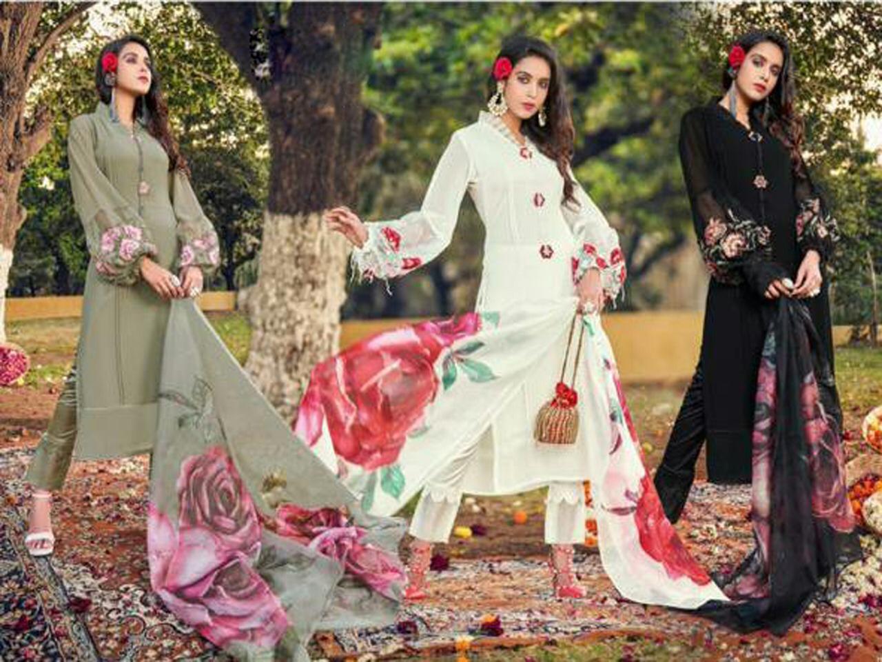 Tunic With Classy Embroidery 21 Exclusive Latest Fancy Designer Festive Wear Pure Georgette Readymade Salwar Suit Collection
